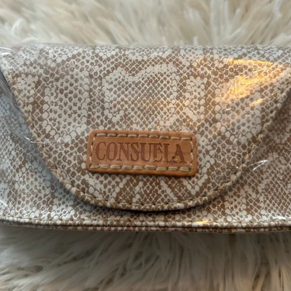 NWT- Consuela “Clay” Cream Snakeskin print Sunglasses Case